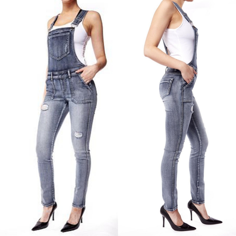 Jeaniologie Denim Overalls Skinny Fit Size 6